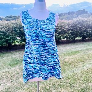 "C" Sleeveless Multicolored Blouse